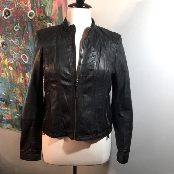 Black Rivet Jackets & Blazers - Black Leather Jacket